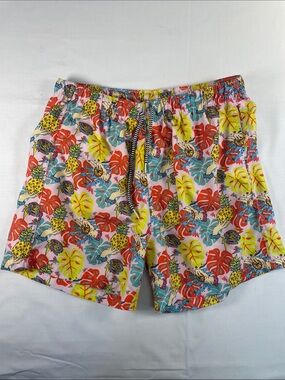Men's Tropical Print Hybrid Swim Shorts - Pink